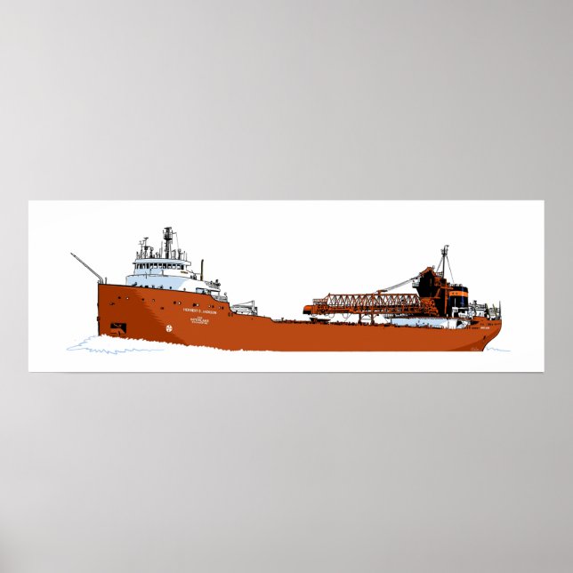 Underbar Sjöar Freighter Herbert C. Jackson Poster (Framsidan)