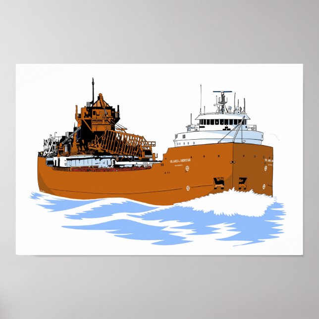Underbar Sjöar freighter Hon. James L. Oberstar Poster (Framsidan)