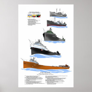 Underbar Sjöar freighter Lee A. Tregurtha History Poster