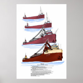Underbar Sjöar Freighter Sylvania-historia Poster