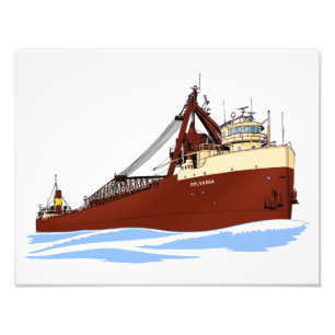 Underbar Sjöar freighter Sylvania s/u Columbia Fototryck