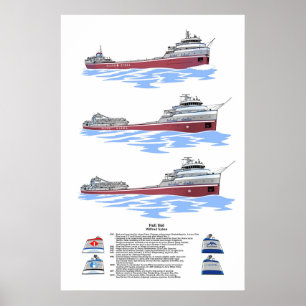 Underbar Sjöar freighter Wilfred Sykes Poster