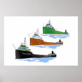 Underbar Sjöar Freighter William P. Snyder Jr. Poster