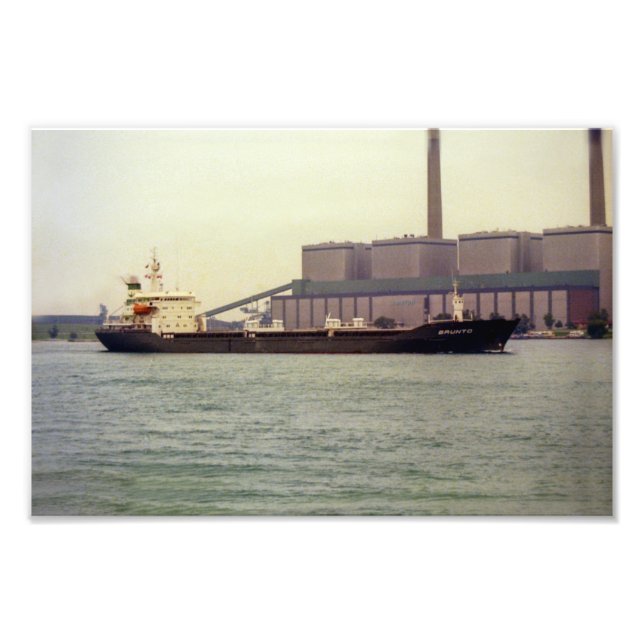 Underbar Sjöar M/V Brunto på St. Clair River Fototryck (Framsidan)