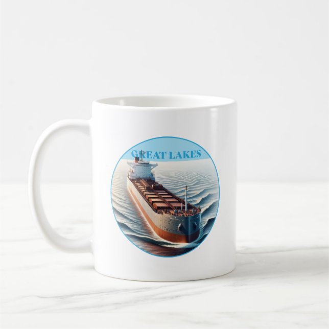 Underbar Sjöar Ore Freighter Kaffemugg (Vänster)