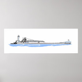 Underbar Sjöar-pråm Maumee och segrare för bogserb Poster