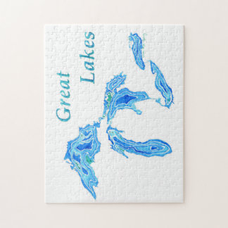 Underbar Sjöar Puzzle skapat från originalmålning Pussel