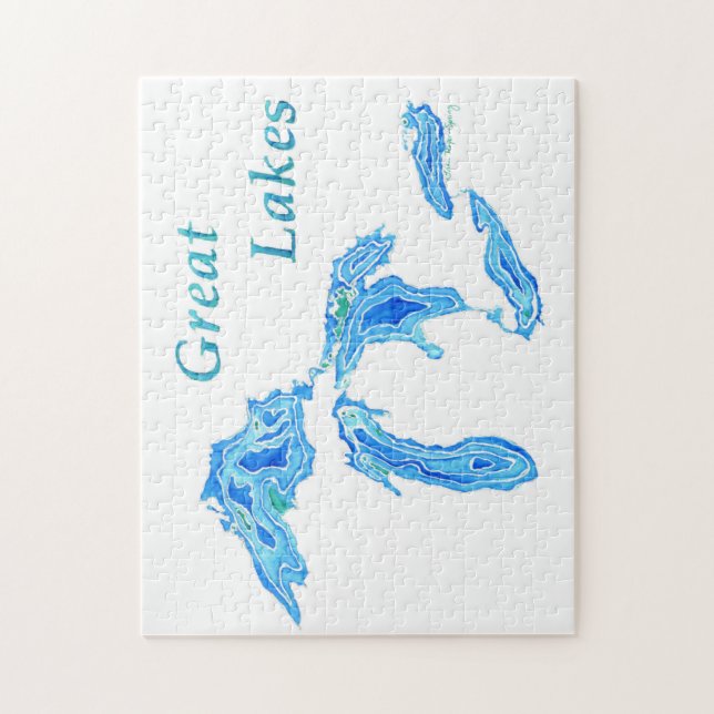 Underbar Sjöar Puzzle skapat från originalmålning Pussel (Vertikal)