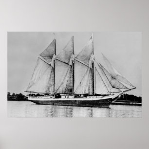 Underbar Sjöar schooner Oliver H. Perry Poster