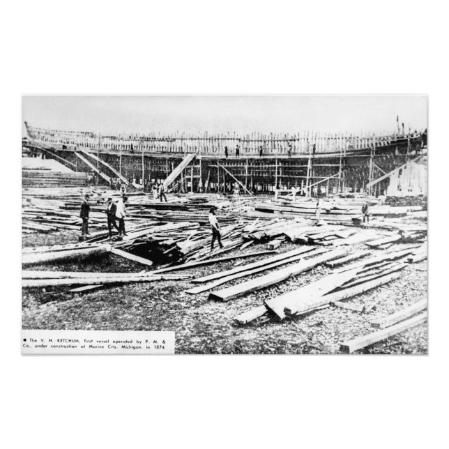 Underbar Sjöar steamer V.H. Ketchum Fototryck (Framsidan)