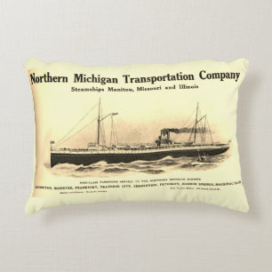 Underbar Sjöar Steamship Company Sjö Michigan fr Prydnadskudde