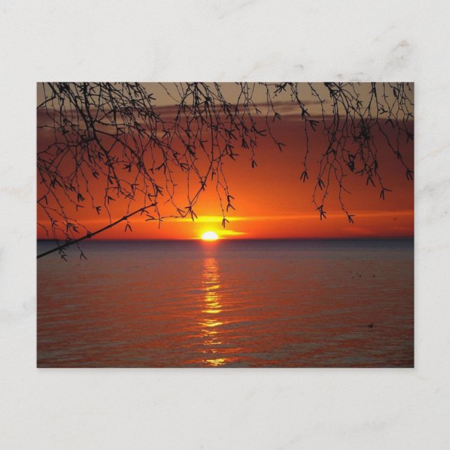Underbar Sjöar Sunset av Bobby Mikul Vykort (Framsida)