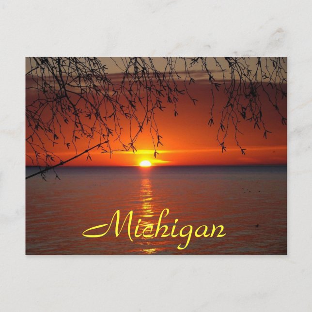 Underbar Sjöar Sunset av Bobby Mikul Vykort (Framsida)