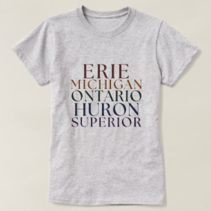 Underbar Sjöar Tee Michigan Sjöar T-shirts