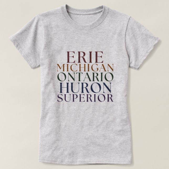 Underbar Sjöar Tee Michigan Sjöar T-shirts (Design framsida)
