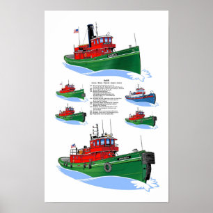 Underbar Sjöar tug America-historia Poster