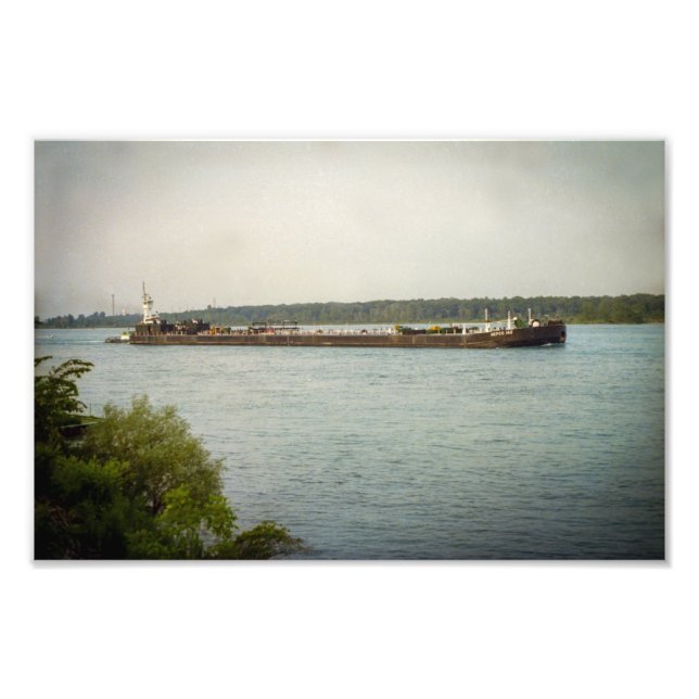 Underbar Sjöar tug Christine och barge MEPCO 142 Fototryck (Framsidan)