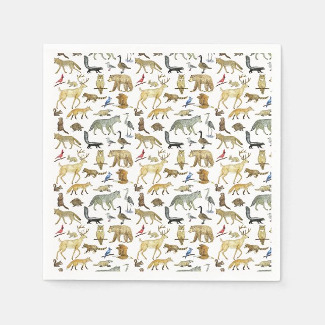 Underbar Sjöar Wildlife Napkins Pappersservett (Framsidan)