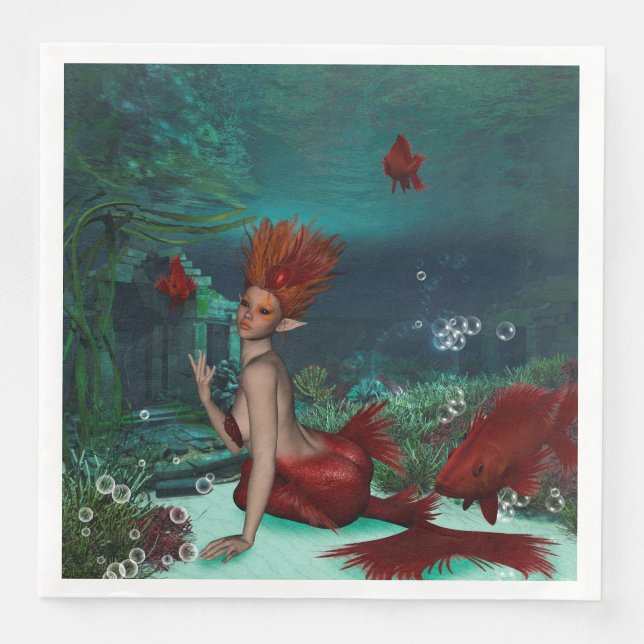 Underbar sjöjungfru pappersservett (Framsida)