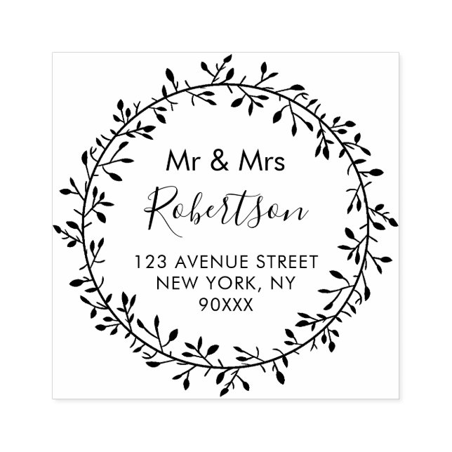 underbar skript adress stämpel (Tryck)