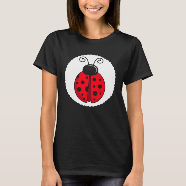 Underbar slöjdfågel, charm, ladybug t shirt (Framsida)
