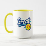 Underbar Smile-gåva Mugg<br><div class="desc">Börja din dag med positivitet! ☕ Detta Underbara sjömil Motiverande Mugg är designat med en glad smiley face och upplyftande "Underbar" text som ger omedelbar lycka. Perfekt för kaffe, te eller hett choklad gör mugg en tankeväckande gåva till vänner, medarbetare eller nära och kära på födelsedagar, helgdagar eller vid något...</div>