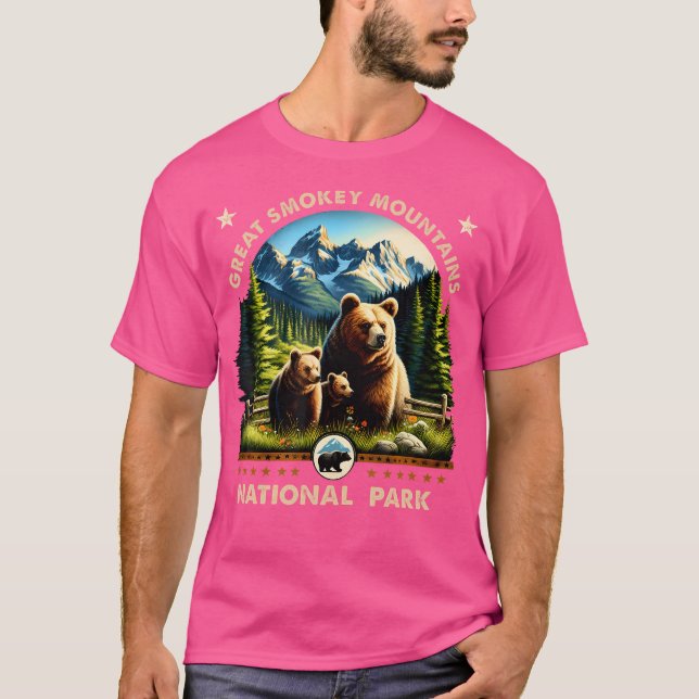 Underbar Smokey Mountains National Park Black Bear T Shirt (Framsida)