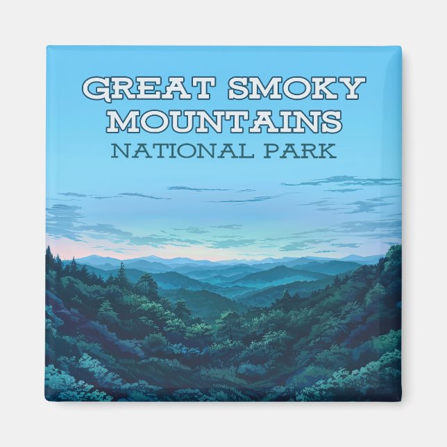 Underbar Smoky Mountains nationalpark Tennessee Magnet (Framsidan)