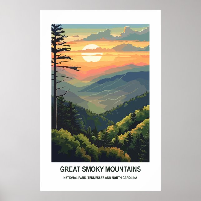 Underbar Smoky Mountains nationalpark Tennessee US Poster (Framsidan)