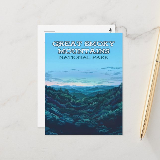 Underbar Smoky Mountains nationalpark Tennessee Vykort (Fram/Back In Situ)