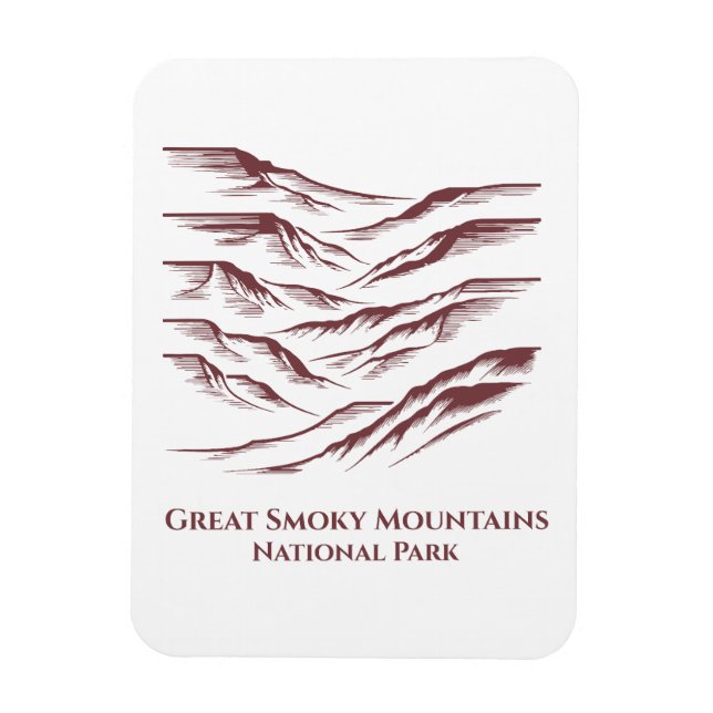 Underbar Smoky Mountains nationalparkskonst Magnet (Vertikal)