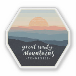 Underbar Smoky Mountains Tennessee Vintage Sunset Klistermärken