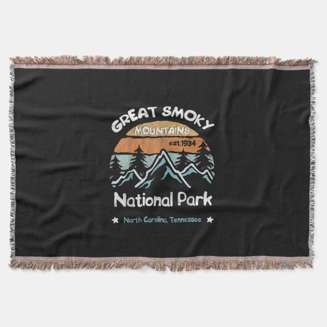 Underbar Smoky Mountains US National Park Camping Filt (Framsidan)