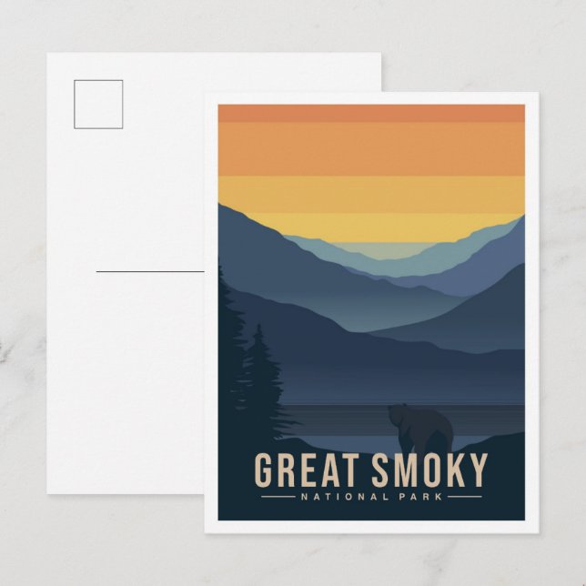 Underbar Smoky National Park United Stater Travel Vykort (Fram/baksida)