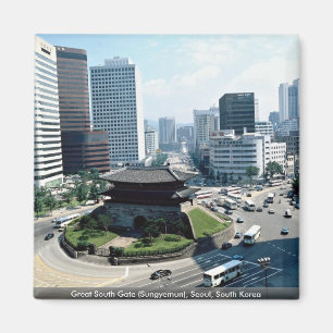 Underbar södra grind (Sungyemun), Seoul, Sydkorea Magnet