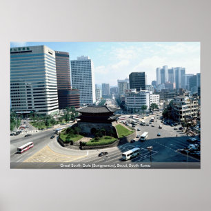 Underbar södra grind (Sungyemun), Seoul, Sydkorea Poster
