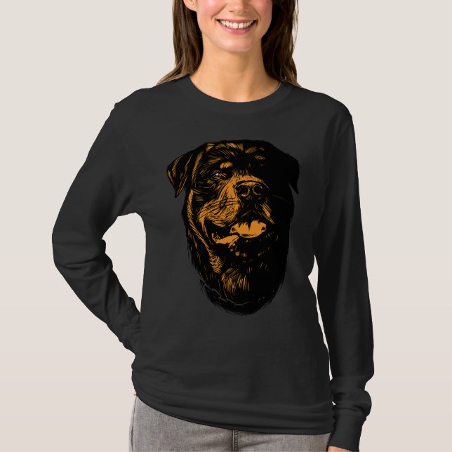 Underbar som har Ansikte i en Rottweiler-Hund T Shirt (Framsida)