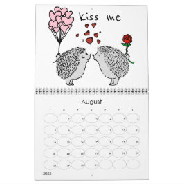 underbar söt par hedgehog kalender