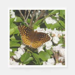 Underbar Spangled Fritillary på Mountain Laurel Pappersservett