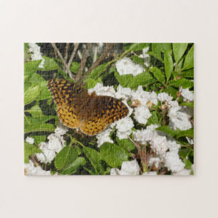 Underbar Spangled Fritillary på Mountain Laurel Pussel