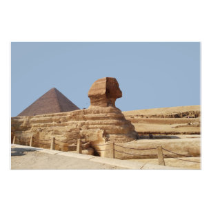 Underbar Sphinx på Giza-platån. Egypten, 20 august Fototryck