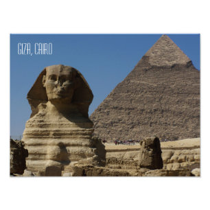Underbar Sphinx Statue Giza Cairo Egypten Souvenir Fototryck