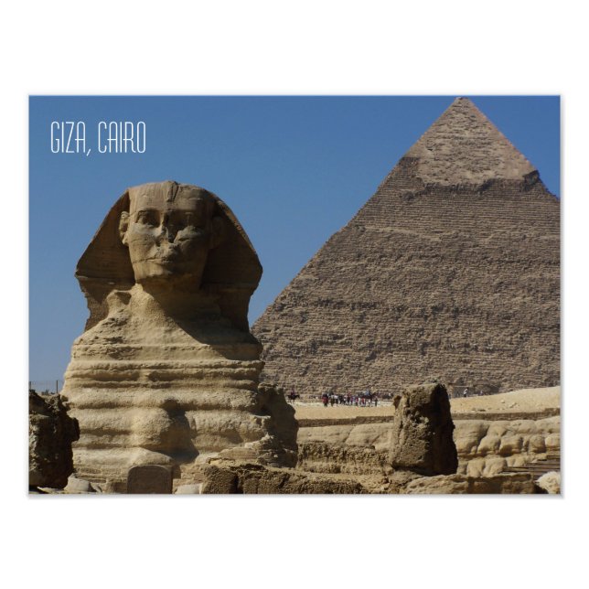Underbar Sphinx Statue Giza Cairo Egypten Souvenir Fototryck (Framsidan)