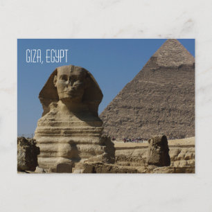 Underbar Sphinx Statue Giza Cairo Egypten Travel Vykort