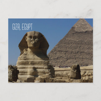 Underbar Sphinx Statue Giza Cairo Egypten Travel Vykort