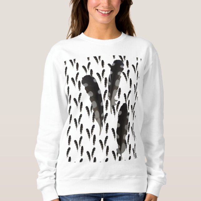 Underbar spottstympare Feathers Sweatshirt T Shirt (Framsida)