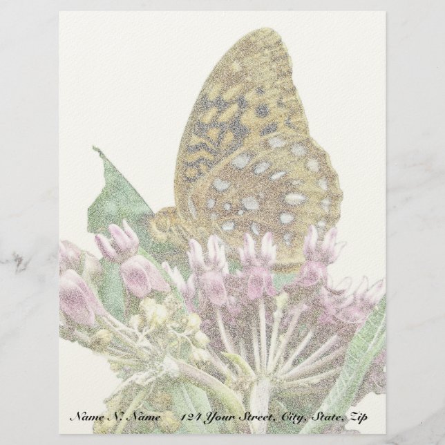 Underbar Sprejary Butterfly Letterhead Brevhuvud (Framsida)