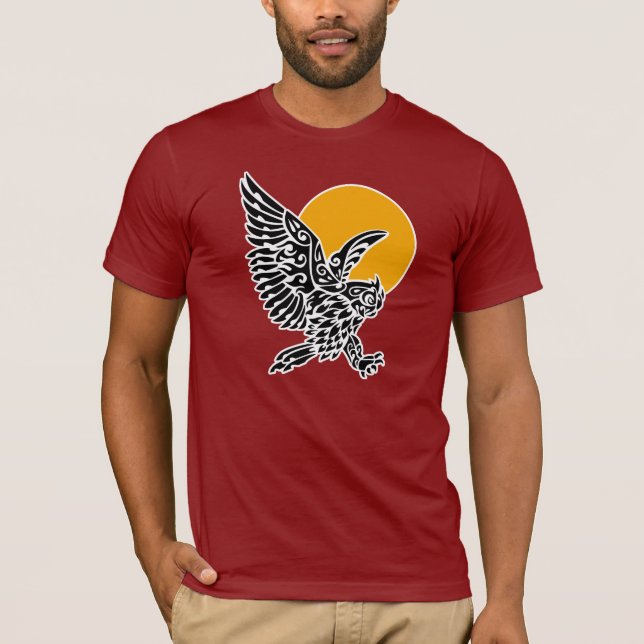 Underbar stam- tatuering för horned uggla t-shirt (Framsida)
