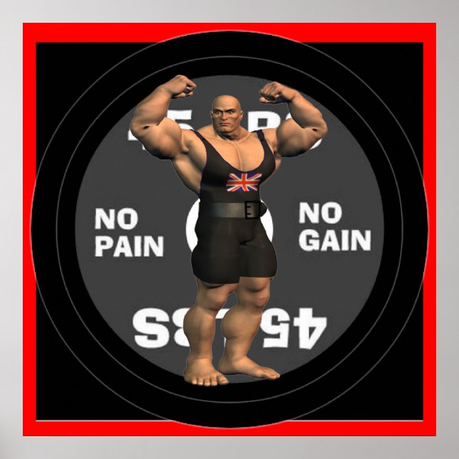 Underbar Storbritannien Powerlifter Poster (Framsidan)