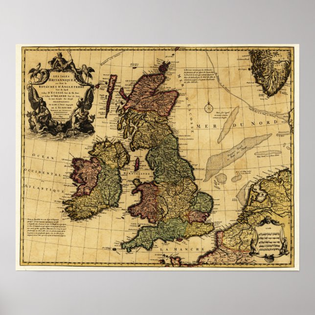 Underbar StorbritannienPanoramisk kartaStorbritann Poster (Framsidan)